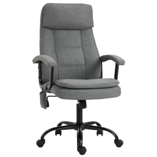 Ergonomiška biuro kėdė su vibracijos funkcija, pilka 63 x 70 x 112-121 cm