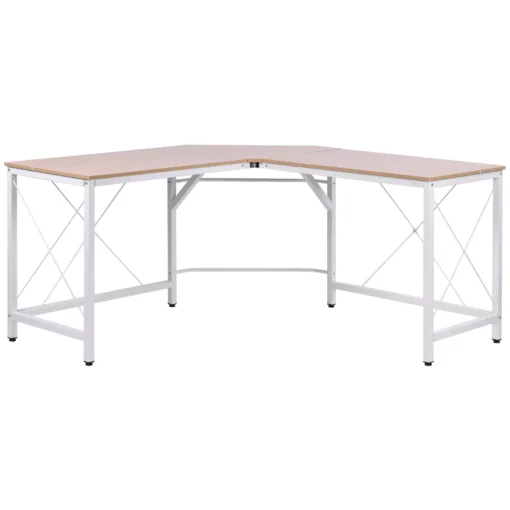 L formos stalas, kampinis rašomasis stalas, MDF Natūralus 150x150x76cm