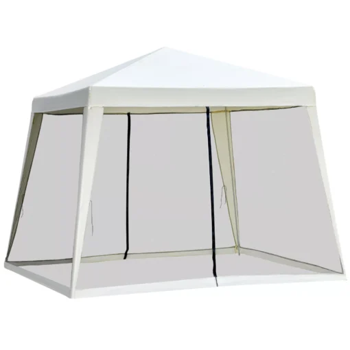 Sodo pavėsinė su tinkleliu nuo uodų - kreminė balta, 3x3 m