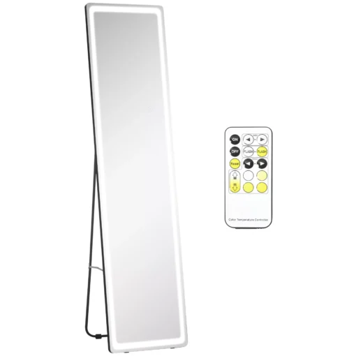 2 in 1 stovintis arba pakabinamas veidrodis per visą ilgį su LED apšvietimu 40 x 37 x 156,5 cm