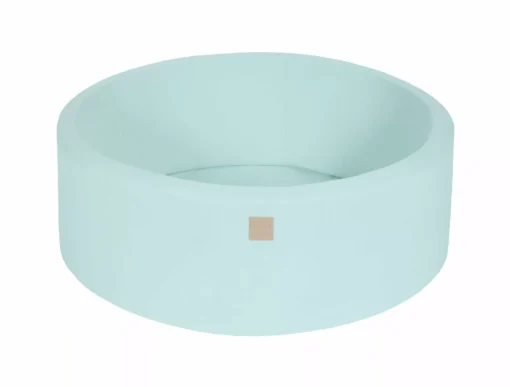 Kūdikių putplasčio apvali kamuoliukų duobutė 90x30cm be kamuoliukų Sertifikuota, medvilninė, mėtų spalvos