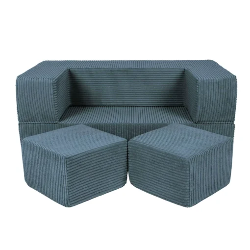 Estetiška kubo formos sofa turkio spalvos