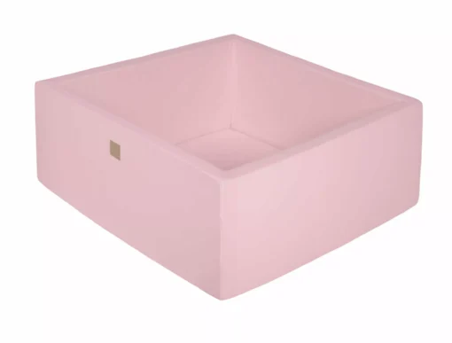 Kvadratinė kamuoliukų duobė be kamuoliukų, 110x110x40 cm, šviesiai rožinė, medvilninė