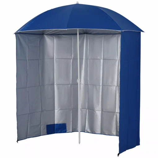 Paplūdimio skėtis su šoniniu skydeliu, poliesteris, mėlynas, 2,2x2,2 m