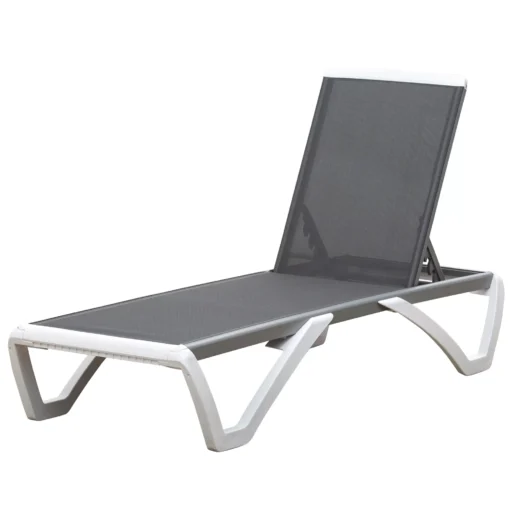 Ergonominis saulės gultas su 5 padėčių reguliuojamu atlošu 170 x 67,5 x 95 cm