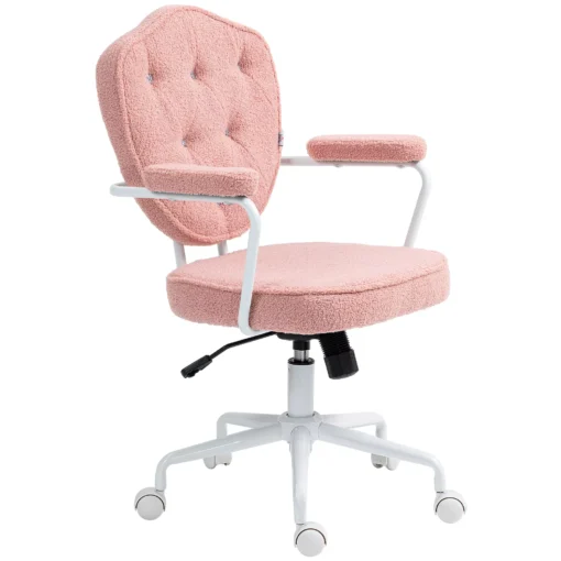 Ergonomiška darbo kėdė su supimo funkcija, rožinės spalvos