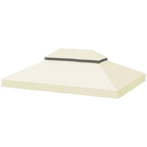 Pakaitinis stogas sodo pavėsinei 3 x 4 m, vandeniui atsparus 370g/㎡ dvigubas, UPF30+, kreminė