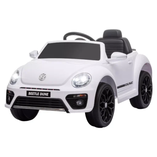 Vaikiškas elektrinis automobilis 12V su 2.4G nuotolinio valdymo pulteliu, muzika, garso signalas, LED žibintais, USB/MP3 jungtis, 3-5 km/h, 3-5 metų vaikams, baltas