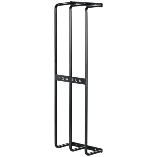 Sieninis rankšluosčių laikiklis, metalinis, juodas 21 x 12 x 74 cm