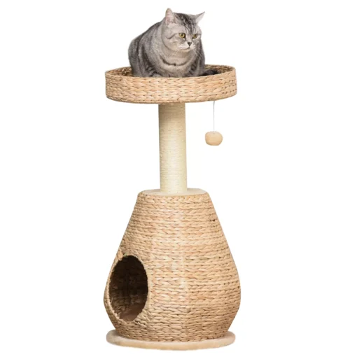Kačių draskyklė su urveliu, draskymo stovas 82,5 cm
