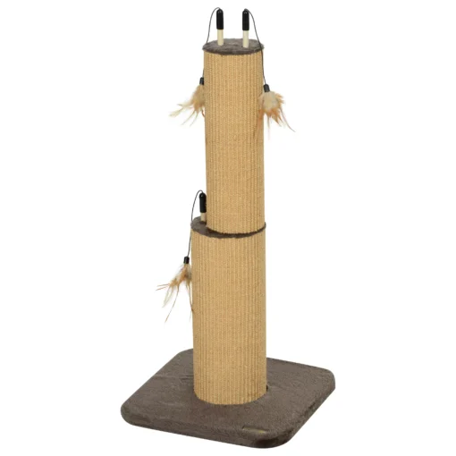 Kačių draskyklė su plunksnomis, 78 cm, ruda