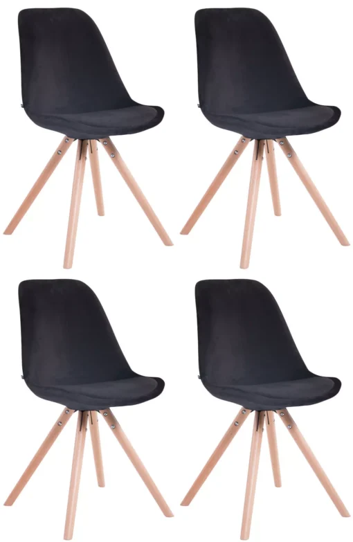 4 kėdžių rinkinys Toulouse velvet round natura