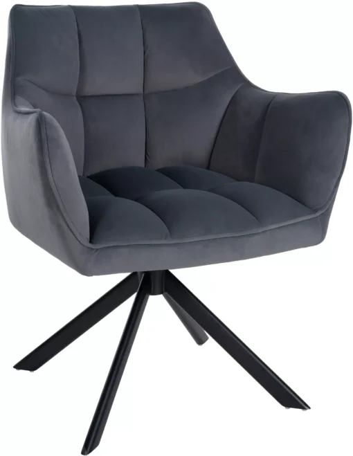 Valgomojo kėdė "Swing velvet black