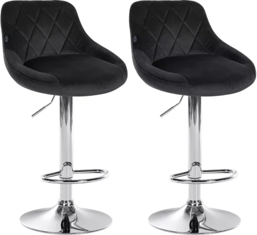 2 baro kėdžių rinkinys "Lazio velvet chrome