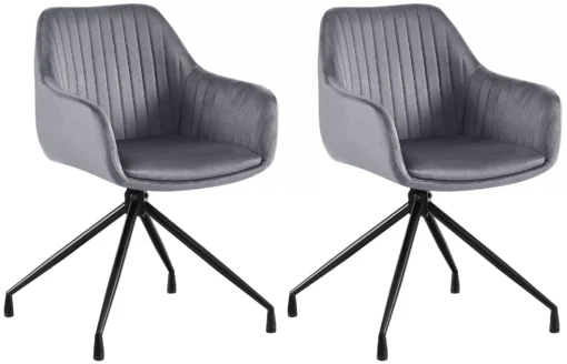 2 "Welby" velvetinių valgomojo kėdžių rinkinys
