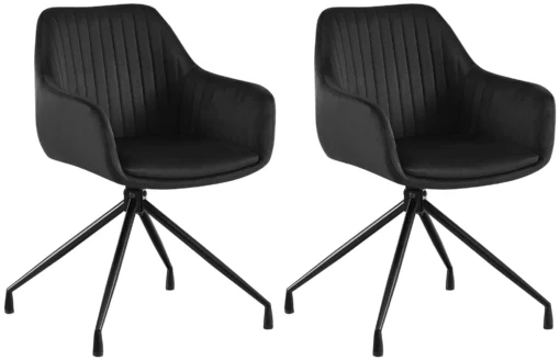 2 "Welby" velvetinių valgomojo kėdžių rinkinys