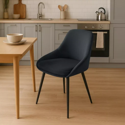 Valgomojo kėdė "Elmira velvet black