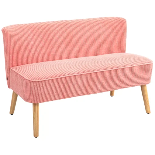 Dvivietė sofa, 117 x 56,5 x 77 cm, rožinė