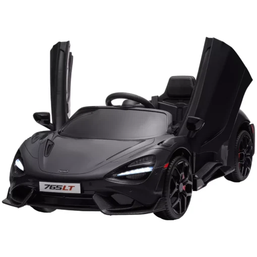 Vaikiškas elektrinis automobilis 12 V su 2.4G nuotolinio valdymo pulteliu, MP3, garso signalu, žibintais, 3-5 km/h, skirtas 3-6 metų vaikams, juodas