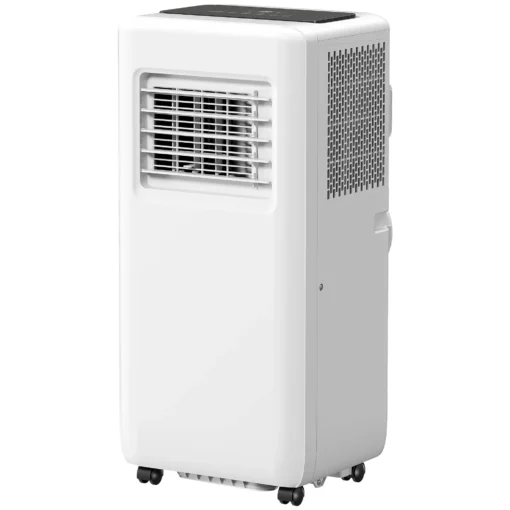 HOMCOM mobilus oro kondicionierius 3-in-1 su vėsinimu, oro sausintuvu, ventiliatoriumi, išmetimo žarna, 5000 BTU automatinis oro vėsintuvas su nuotolinio valdymo pultu, laikmačiu, vaikų saugos užraktu, baltas