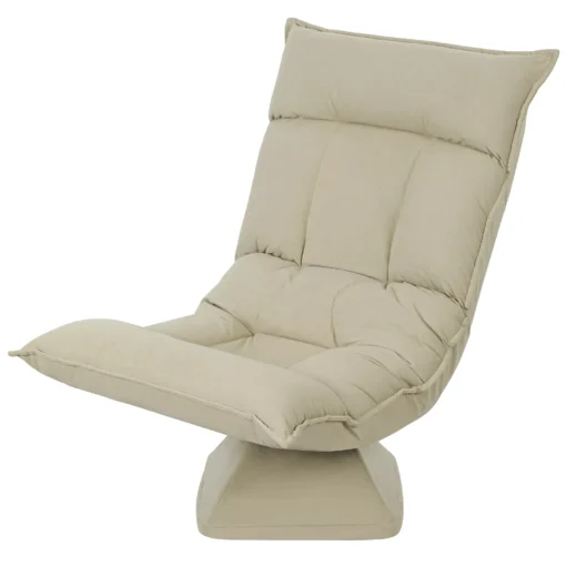 HOMCOM grindų kėdė, 360° pasukama grindų kėdė su 5 padėčių reguliuojamu atlošu, sulankstoma grindų sofa, meditacijos kėdė, paminkštinta tinginio sofa svetainei, žaidimams ir skaitymui, smėlio spalvos