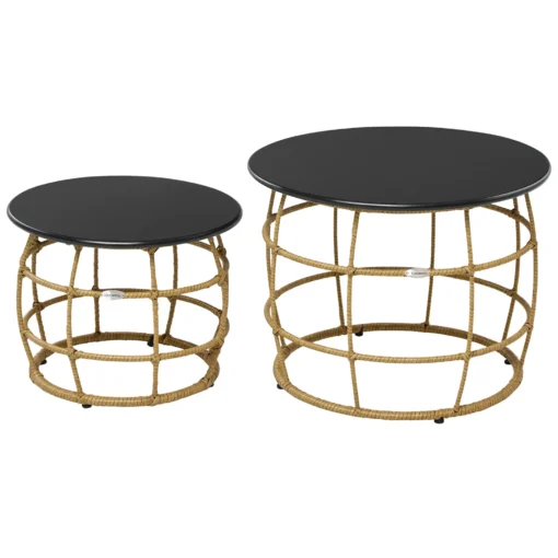 Lauko kavos staliukas 2 vnt.  Ø46+Ø60 cm
