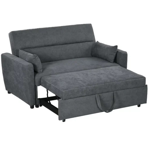 Dvivietė sofa su lovos funkcija, tamsiai pilka 155 x 90 x 88,5 cm