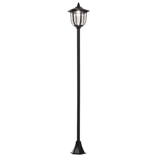 Saulės sodo žibintas LED sodo žibintas su 30/60 liumenų, plastikinis, juodas, Ø26,5 x H177 cm