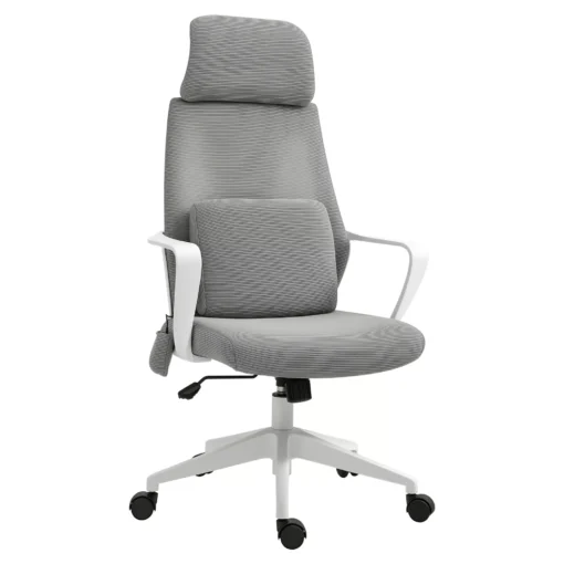 Ergonominė biuro kėdė su masažinė vibracine pagalvėle - pilka 62x60x114-122 cm
