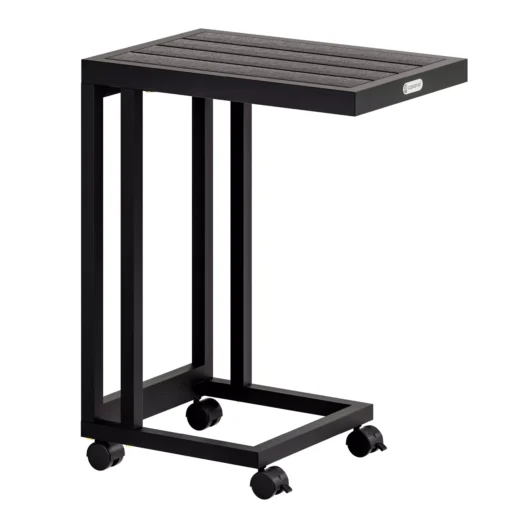 Stalinis staliukas C formos juodas WPC 65,5x50x40cm