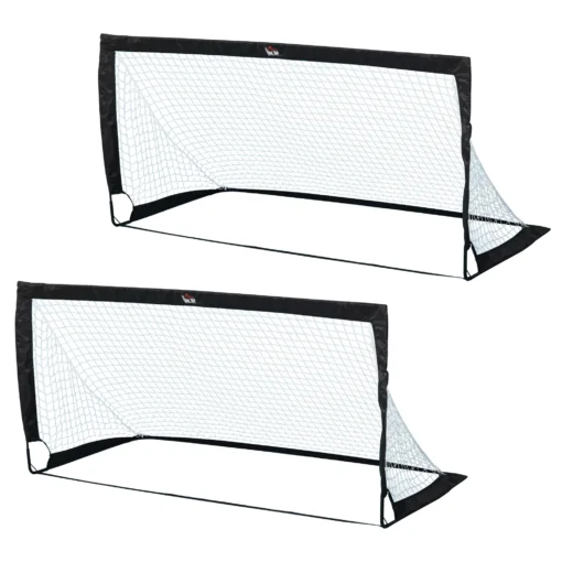 Futbolo vartai 2 sulankstomų mini vartų rinkinys, 186x90x89 cm