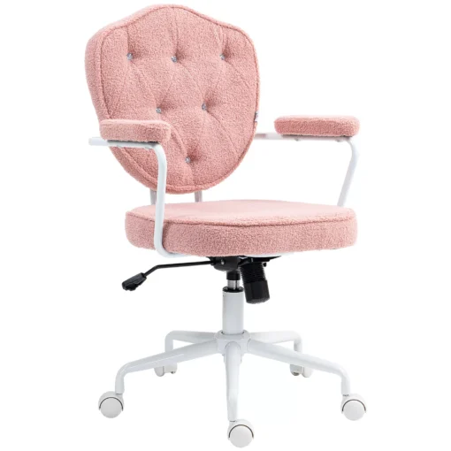 Ergonomiška darbo kėdė su supimo funkcija, rožinės spalvos