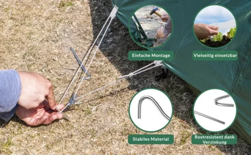 Tent Stakes 50 vnt. Rinkinys 35mm Cinkuotas