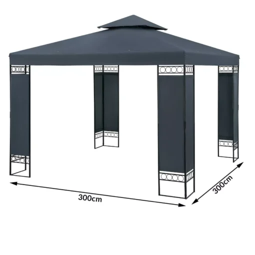 Metalinis Gazebas Lorca Anthracite 3x3m