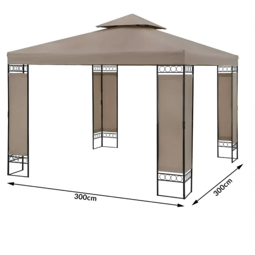 Metalinis Gazebas Lorca Taupe 3x3m