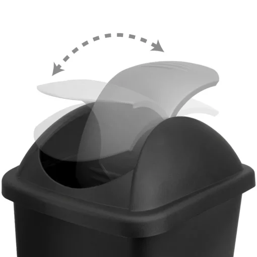 Šiukšliadėžė Juoda/Sidabrinė Plastikinė 60L