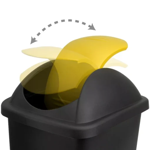 Šiukšliadėžė Juoda/Geltona Plastikinė 60L