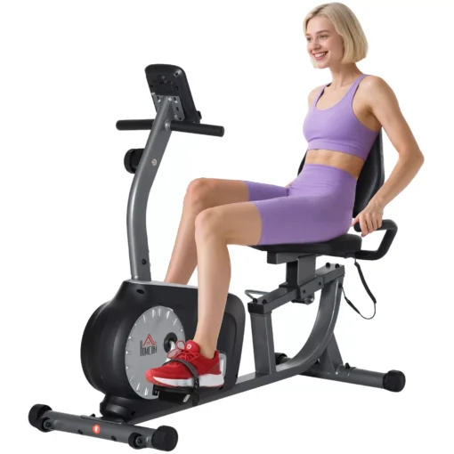 Treniruoklis su LCD ekranu, 8 pakopų reguliuojamas magnetinis pasipriešinimas, iki 110 kg, plienas ir ABS