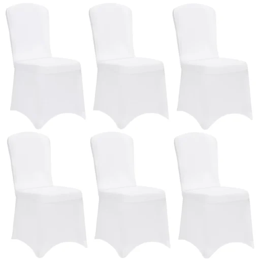 Kėdžių užvalkalų komplektas, 6 vnt., baltas, OEKO-TEX®